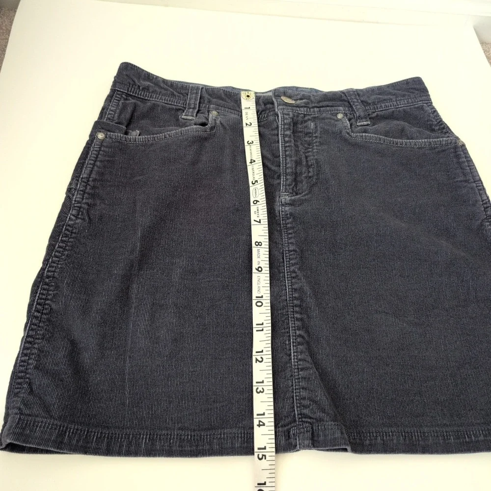 Horny Toad & Co. Accord Corduroy Mini Skirt Womens 2 Blue Gray Cotton Stretch T9